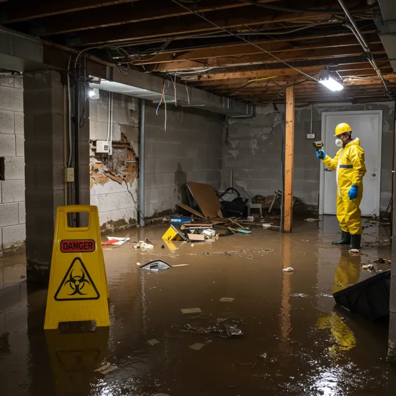 Flooded Basement Electrical Hazard in Russellville, KY Property